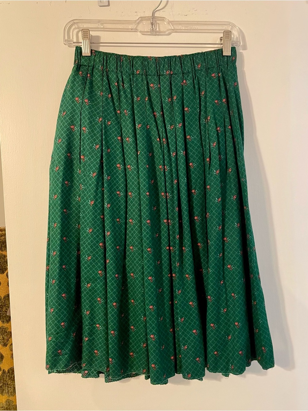 90’s VTG Susan Bristol New Trasitions Green Floral Midi Skirt